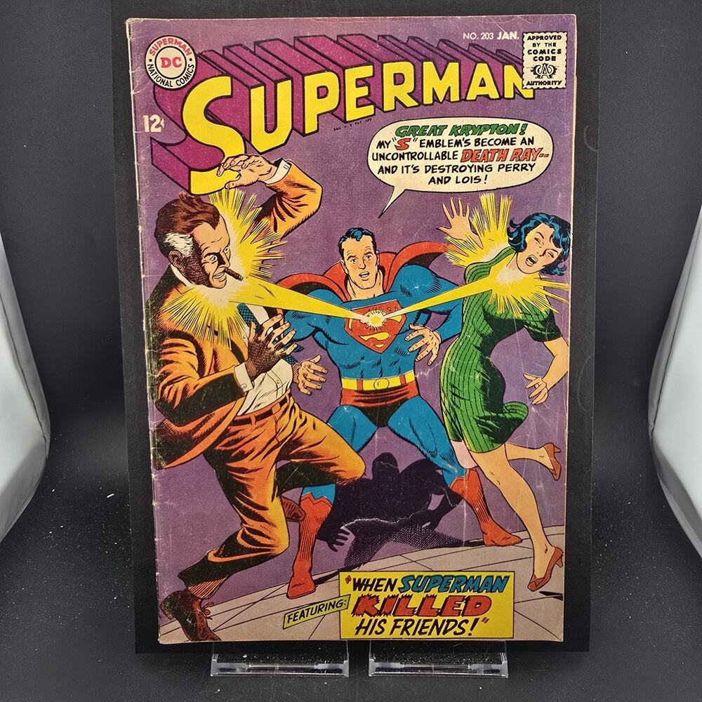 SUPERMAN #203 (1968) DC Comics Silver Age - "When Superman Killed His Friends!"